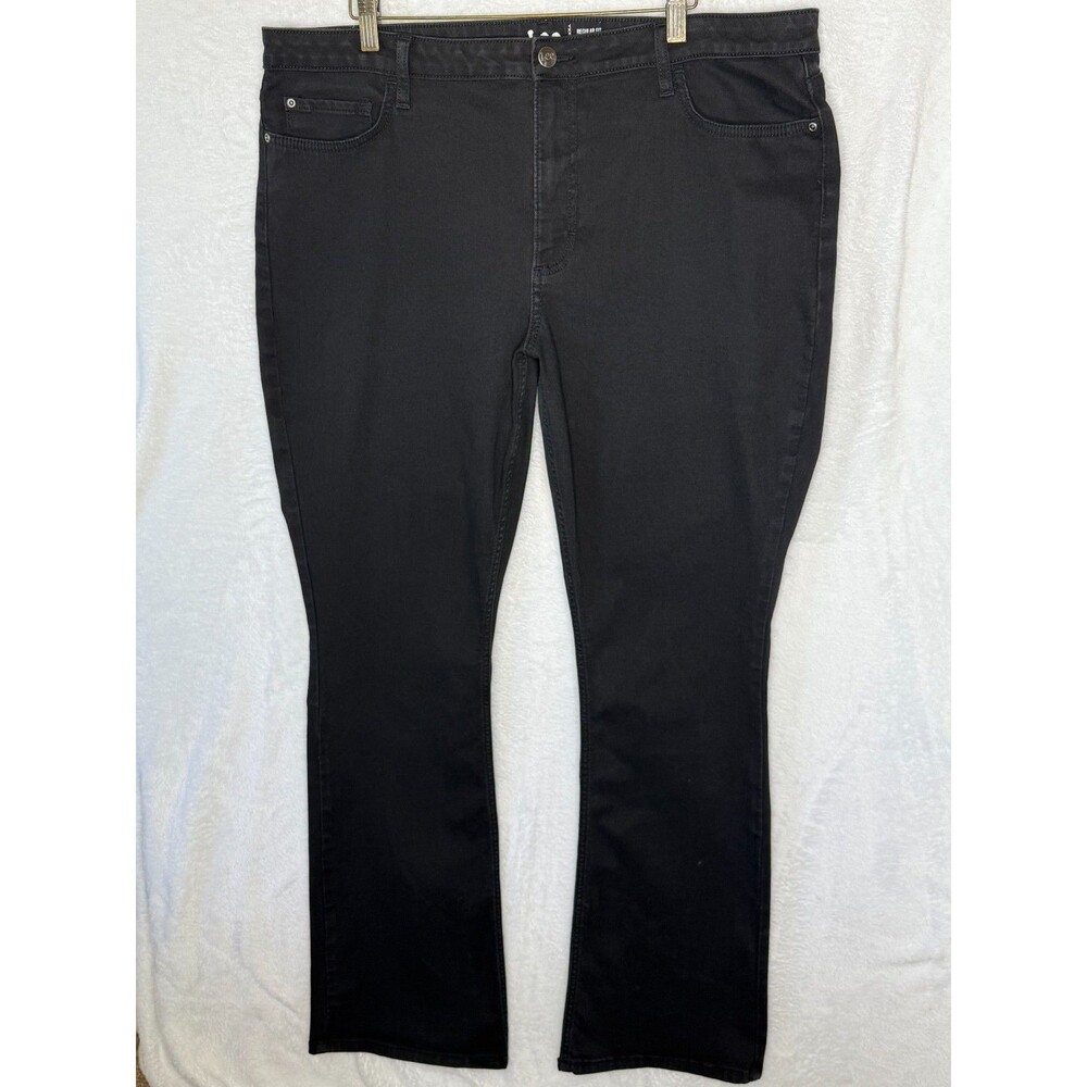 Lee Women's‎ Black Regular Fit Mid-Rise Boot Cut Denim Jeans Size 20 Long